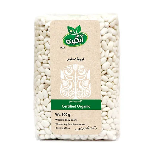 لوبیا سفید ارگانیک آبگینه 900 گرمی