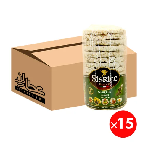 رایس کیک بدون گلوتن سیس رایس با طعم زیره کارتن 15 عددی