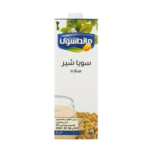 شیر سویا ساده مانداسوی 1 لیتری