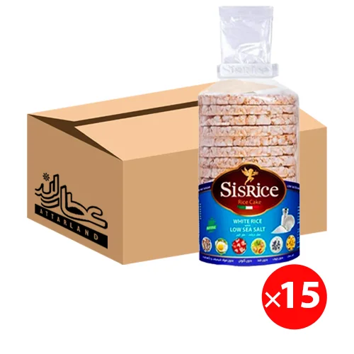 رایس کیک بدون گلوتن سیس رایس با طعم نمک دریایی کارتن 15 عددی