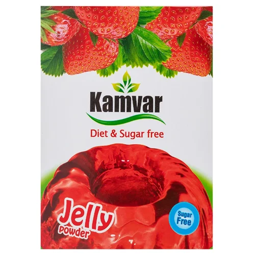 پودر ژله بدون قند کامور طعم توت فرنگی