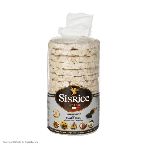 رایس کیک بدون گلوتن سیس رایس با طعم سیاه دانه