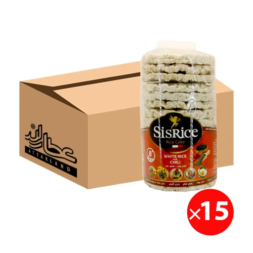 رایس کیک بدون گلوتن سیس رایس با طعم چیلی کارتن 15 عددی